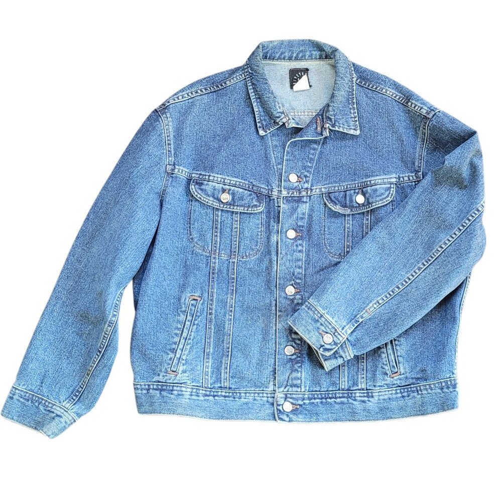Vintage Denim Jacket Lee Riveted Men's XL Made in USA 100% Cotton